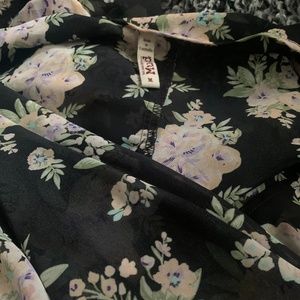 Floral sheer beach kimono